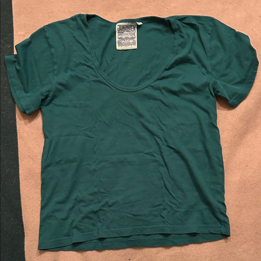 Jungmaven Zuma scoop neck teal shirt XS